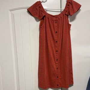 Madewell burnt orange Button-Down Mini Dress